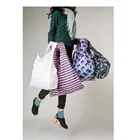 Однотонная Модная складная сумка для покупок с принтом, зеленая хозяйственная сумка, складная сумка, удобная вместительная сумка для хранения