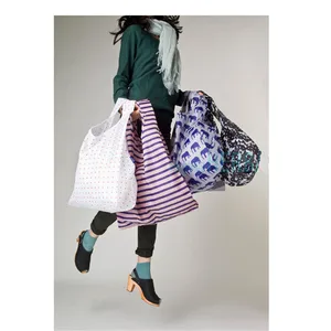 Однотонная Модная складная сумка для покупок с принтом, зеленая хозяйственная сумка, складная сумка, удобная вместительная сумка для хранения