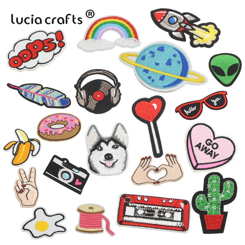 Lucia crafts 12 шт 2,7-8,3 см вышитые нашивки железные на одежду тканевые нашивки аксессуары для шитья L1012