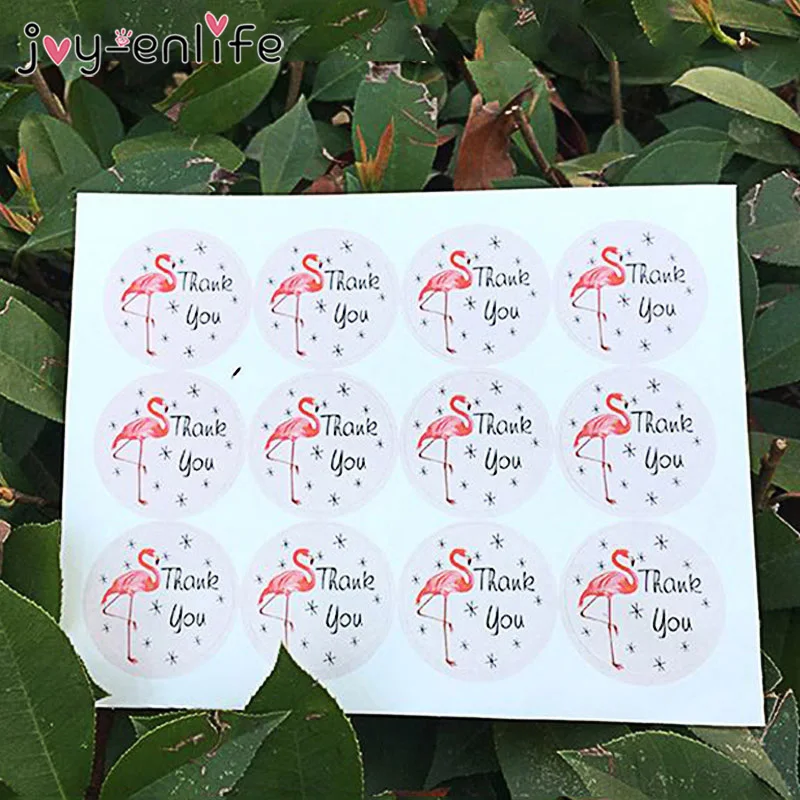 120 шт. фламинго круглая наклейка сделай сам бумажная упаковка украшение