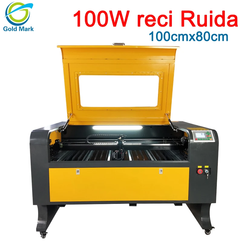 100 Вт лазерная гравировка машина для резки 1080 ruida система лазерный резак гравер 100x80 см Акриловая кожа МДФ для резки древесины CE FDA