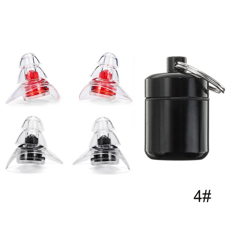 Black and Red 2 пары шумоподавления беруши с чехол для переноски Защита слуха беруши для сна исследование концертный мотор Спорт - Цвет: Black and Red