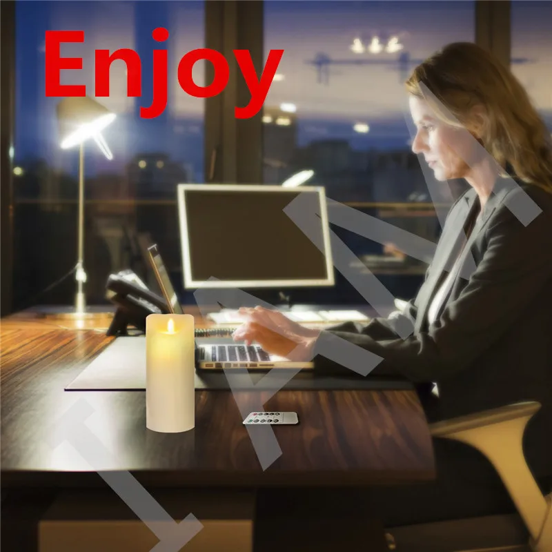 Электронный Беспламенного горит свеча + 10 ключи Дистанционное