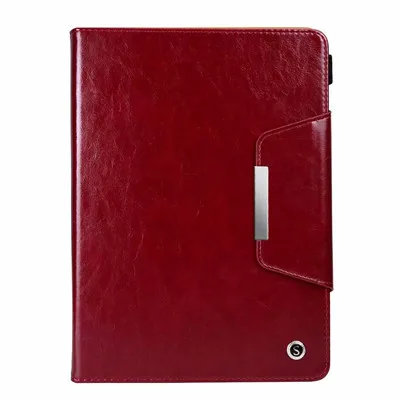 Wine red Чехол из натуральной кожи для ipad 9,7 дюймов, флип, умный чехол, кожаный чехол для ipad Air 2 Pro 9,7 ipad 9,7, ультра тонкий планшет - Цвет: Wine red