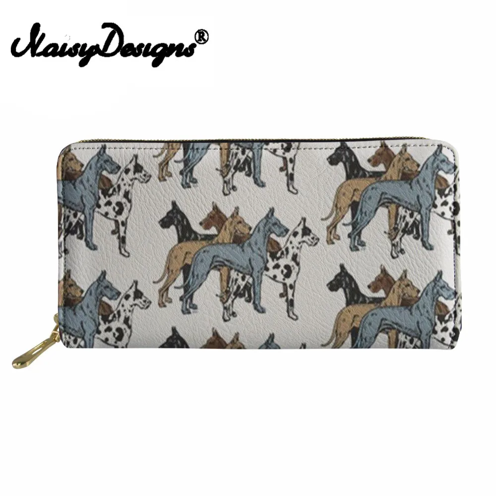 Noisydesigns/женские кошельки с надписью Great Dane Длинный кошелек для денег женщин и