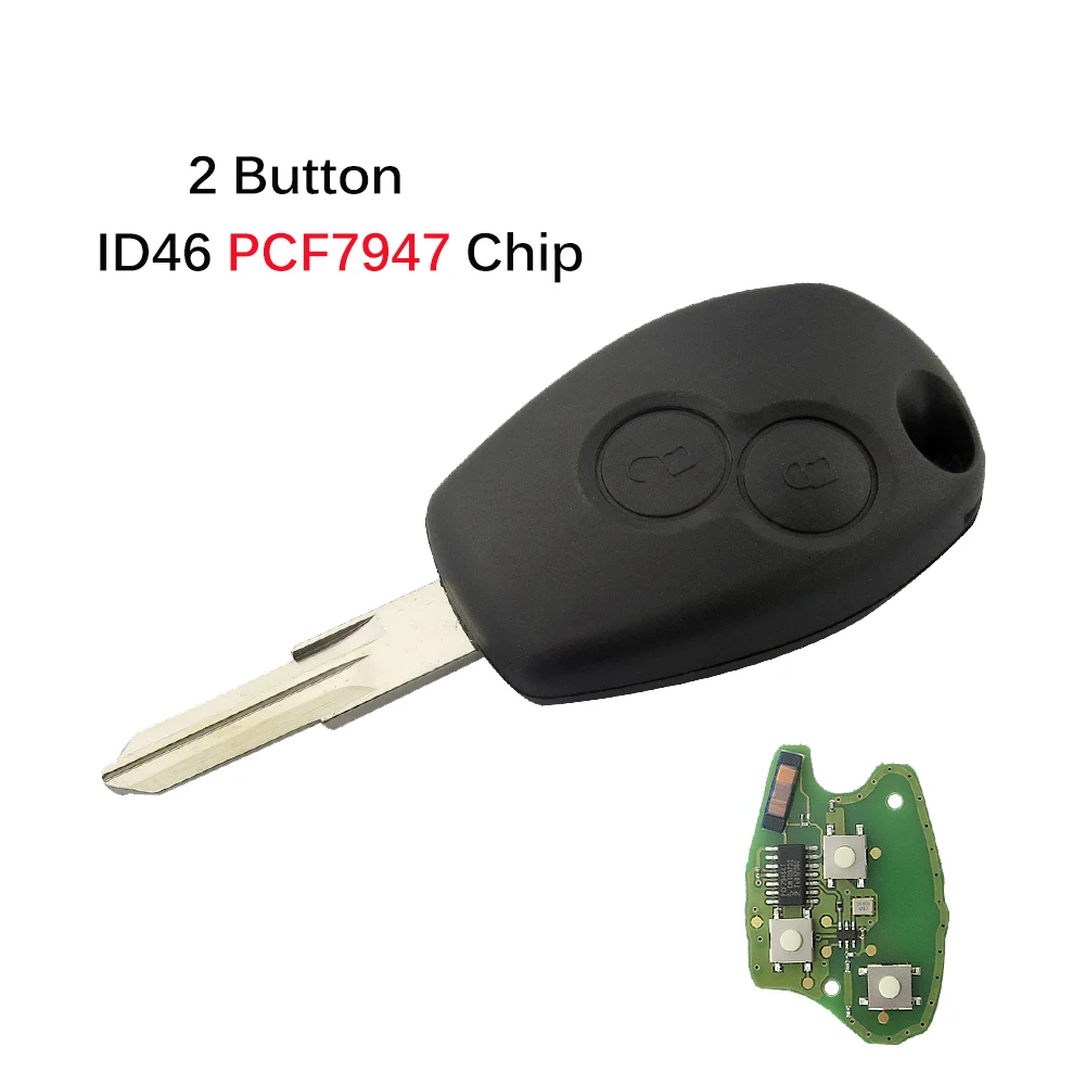 2B 7947 OkeyTech 2/3 Кнопка 433 МГц ID46 PCF7946 чип 206 NE72 лезвия для Renault Duster Modus Clio Logan Sandero Trafic Kangoo express - Количество кнопок: 2B 7947