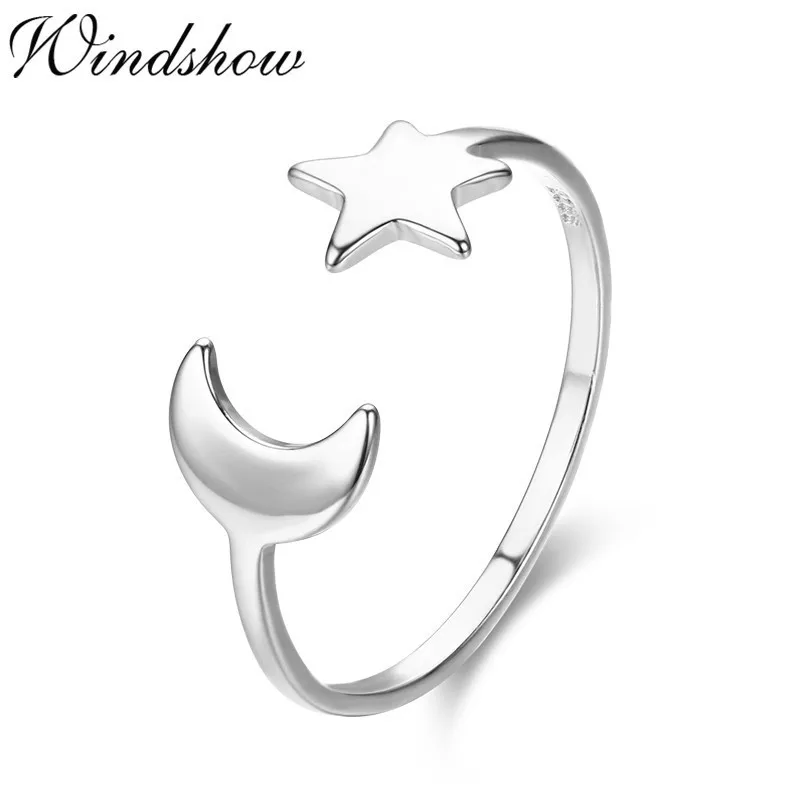 Кольцо женское из серебра с Луной и звездами|moon and star ring|rings for womenring |