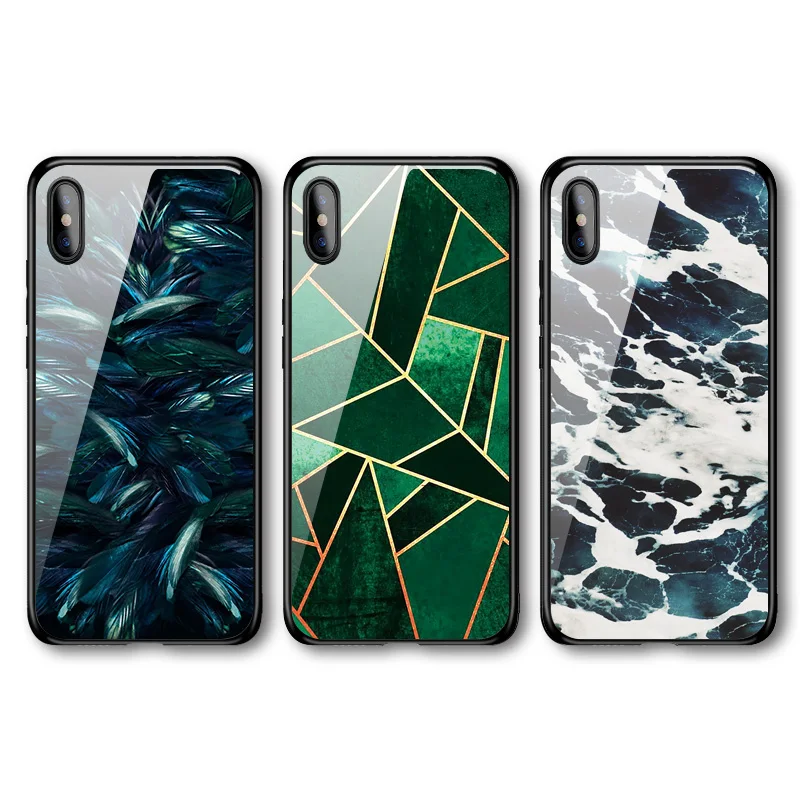 Чехлы для телефонов iPhone XS Max X XR чехол из закаленного стекла и мрамора 8 7 Plus 6 6s 8Plus