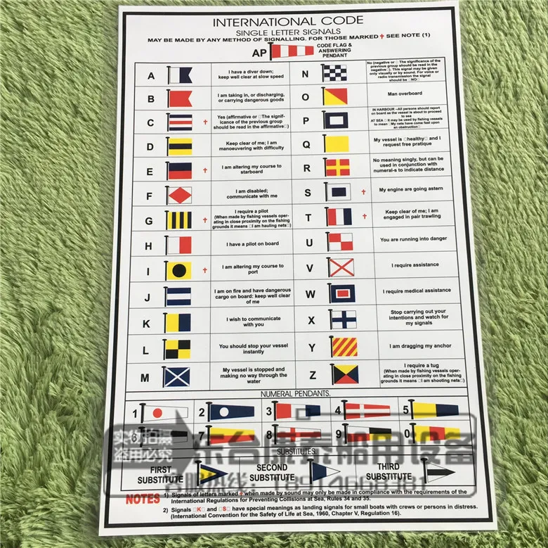 Международный язык морской мореходный сигнальные флаги размеры 500x350(NO4