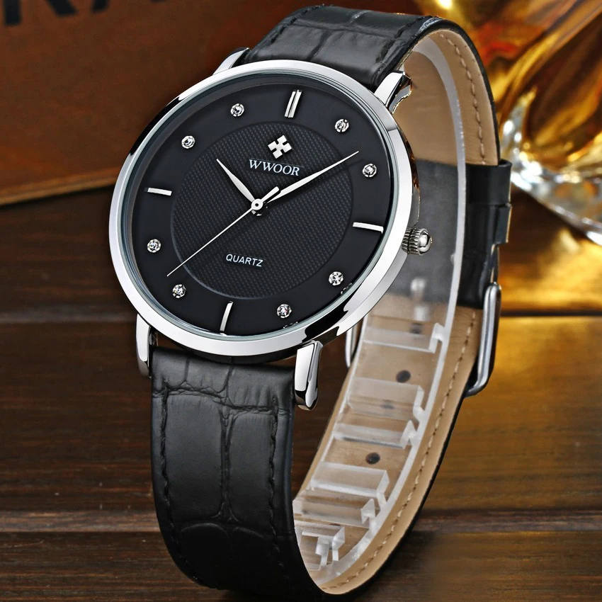 Часы наручные мужские кварцевые люксовые брендовые ультратонкие полностью из