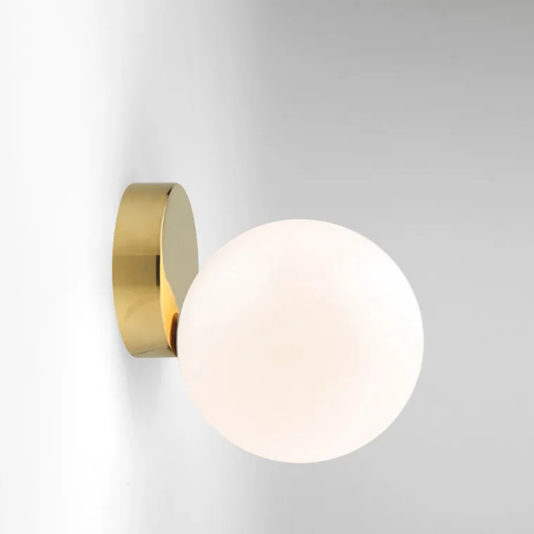 Lámpara Led de pared de cristal para sala de estar, candelabro moderno para dormitorio, luz de pared, pantalla de cristal Global, iluminación de bola de vidrio, color blanco leche