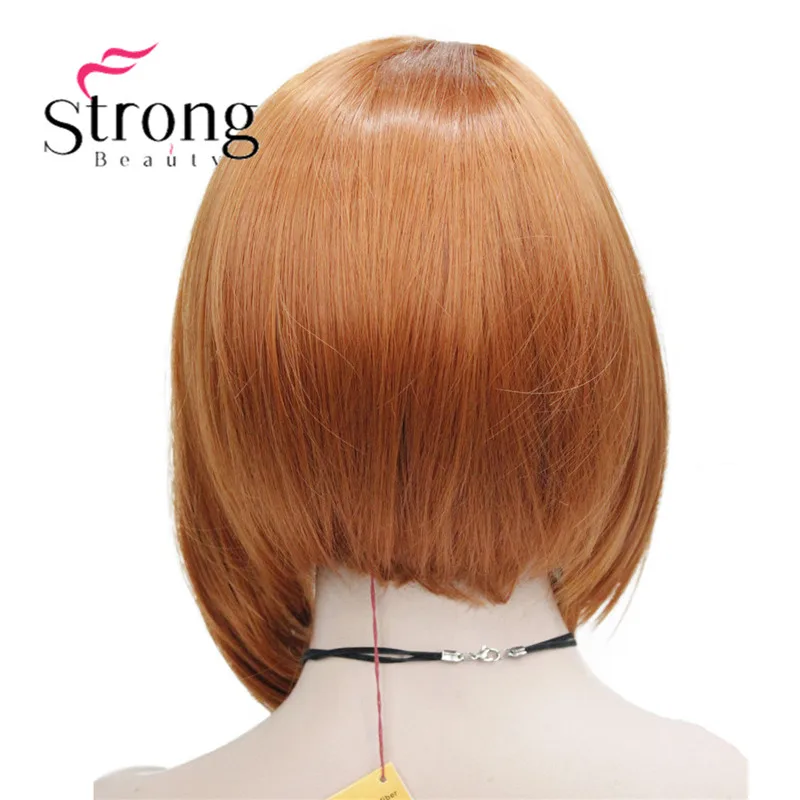 130A StrongBeauty ассиметричный парик без челки оранжевого коричневого цвета из синтетических волос для женщин выбор цвета - Цвет: 130A