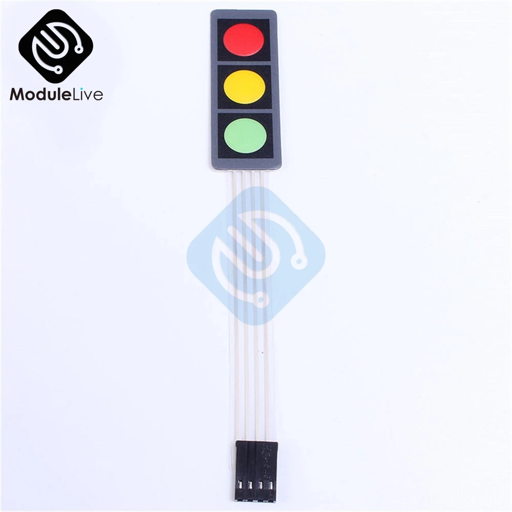 1x3 RGB красный зеленый желтый матричный мембранный переключатель клавиатура с 3