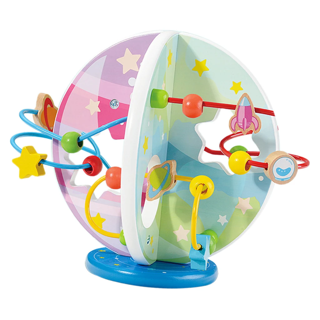 Деревянная Бусина в виде планеты лабиринт горки развивающие игрушки для малышей