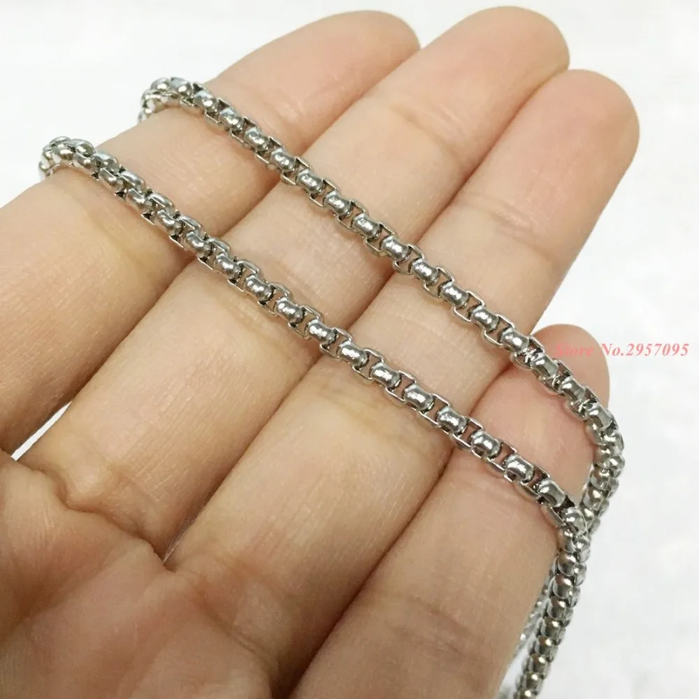 Бесплатная доставка 3 мм Широкие цепочки Rolo ожерелье с застежками Омаров для