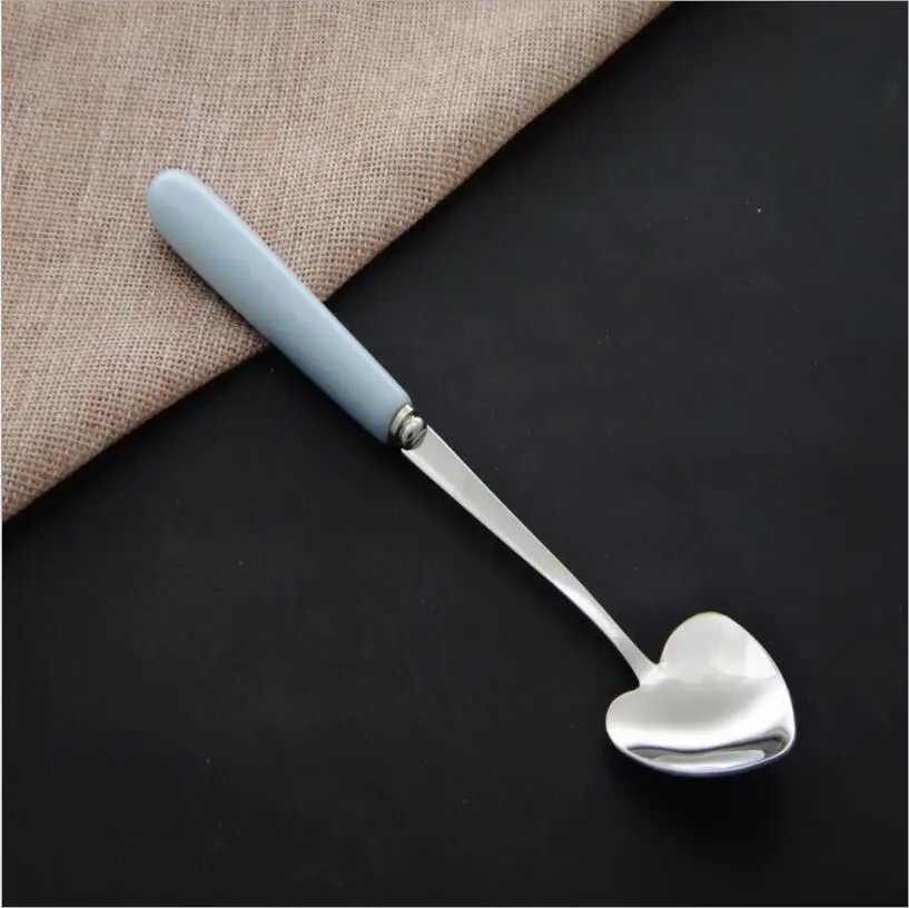 1 шт. ложка для кофе и чая с керамической ручкой из нержавеющей стали | Дом сад