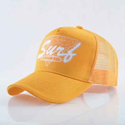 YELLOW TQMSMY летняя сетчатая Кепка с принтом для серфинга, Мужская бейсболка для женщин, Кепка для водителя грузовика, кепки для мужчин, дизайнерская Повседневная Кепка s TMA09 - Цвет: YELLOW