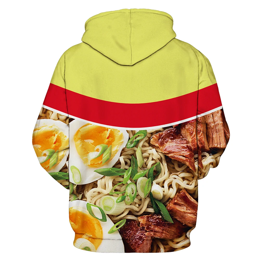 Женская и мужская толстовка с объемным принтом Ramen капюшоном Повседневный