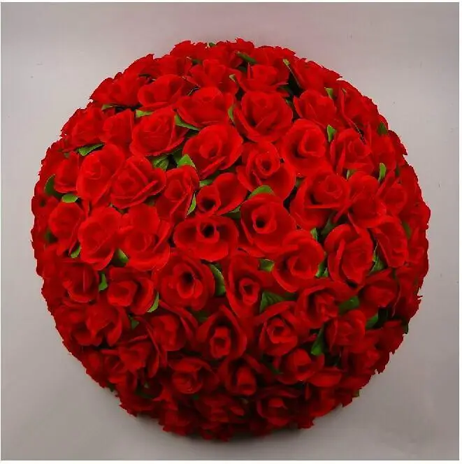 

30cm Artificial Encryption Rose Silk Flower Kissing Balls Hanging Ball Christmas Ornaments Wedding Bouquets Party Decorations