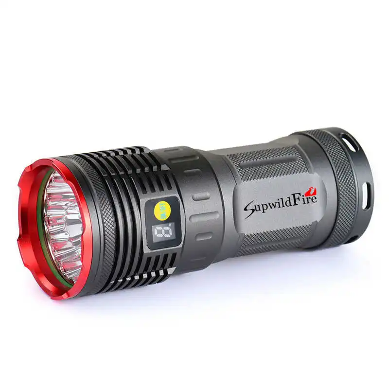 Supwildfire 35000LM 12 x XM L T6 светодиодный цифровой дисплей для охоты Flashligt lanterna LED t6 фонарик