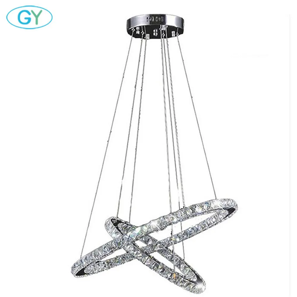 Современная светодиодная хрустальная люстра сделай сам с 2 кольцсветодиодный 26