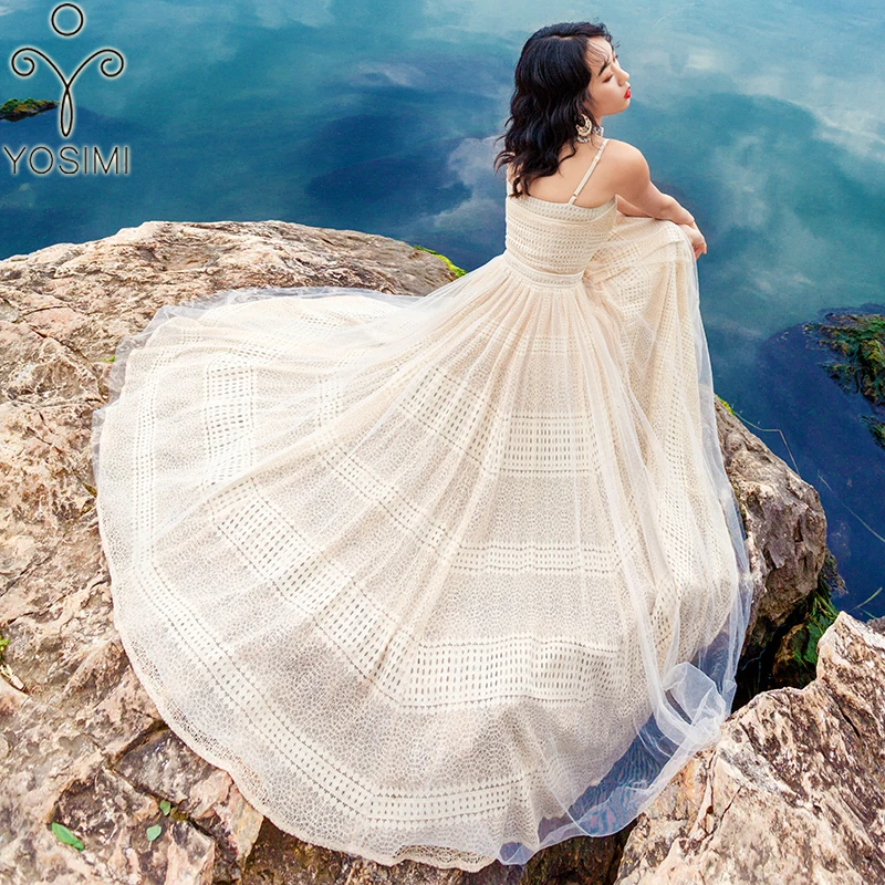 Женское длинное платье YOSIMI винтажное кружевное без рукавов длиной до щиколотки