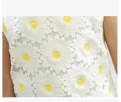 new summer 2016 girls constume cotton daisy floral white baby dress vest sleeveless children dresses kids clothes | Детская одежда и