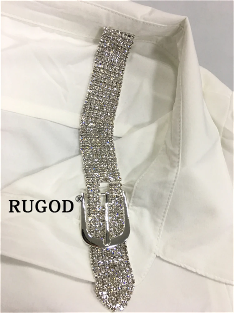 RUGOD корейские сексуальные белые женские рубашки на одно плечо, Модные свободные офисные женские блузки и топы, Летняя женская одежда