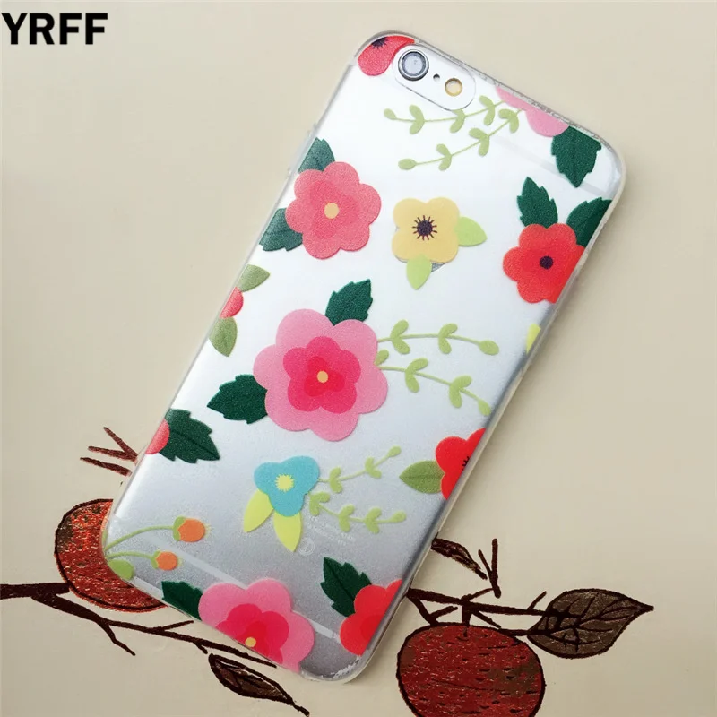 YRFF для iphone 6 Модный чехол телефона с розами 6S мягкий из ТПУ цветочным