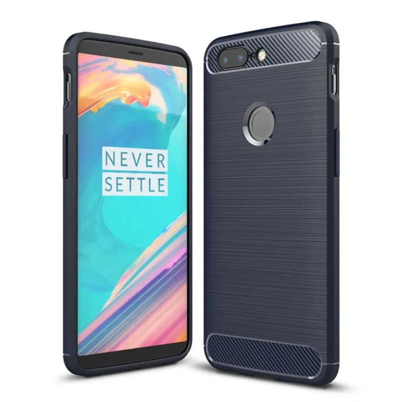 Чехол для Oneplus 5 5T мягкий силиконовый чехол из матового углеродного волокна и ТПУ 3