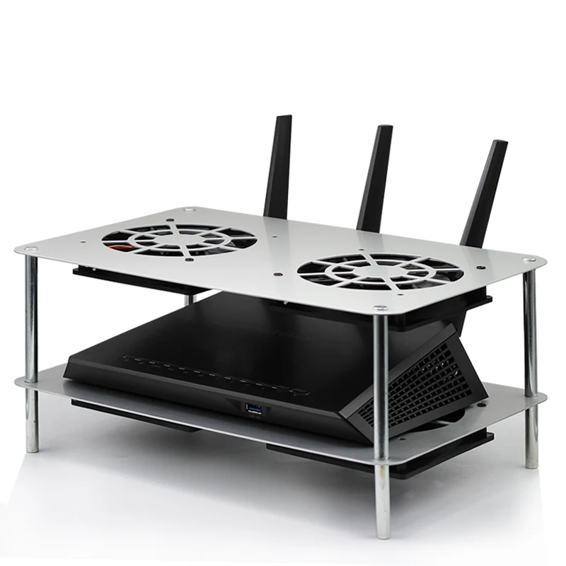 Многослойная алюминиевая охлаждающая стойка для маршрутизатора с USB 12 см 5V