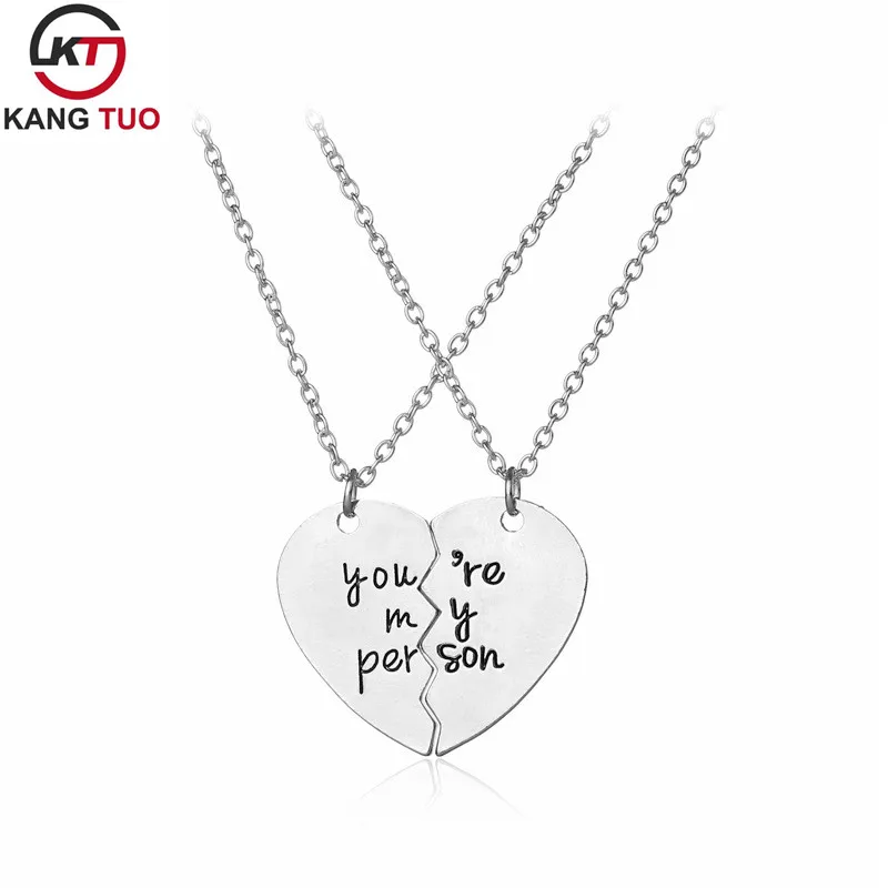 Модное ожерелье you are my person из сплава серебристого цвета для пары ювелирных