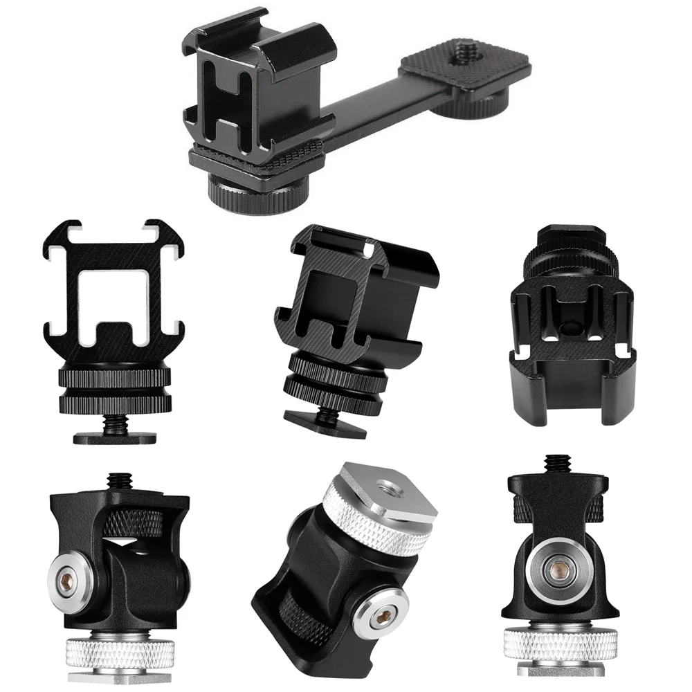 3 в 1 Тройная пластина для холодного башмака светодиодный видеосветильник