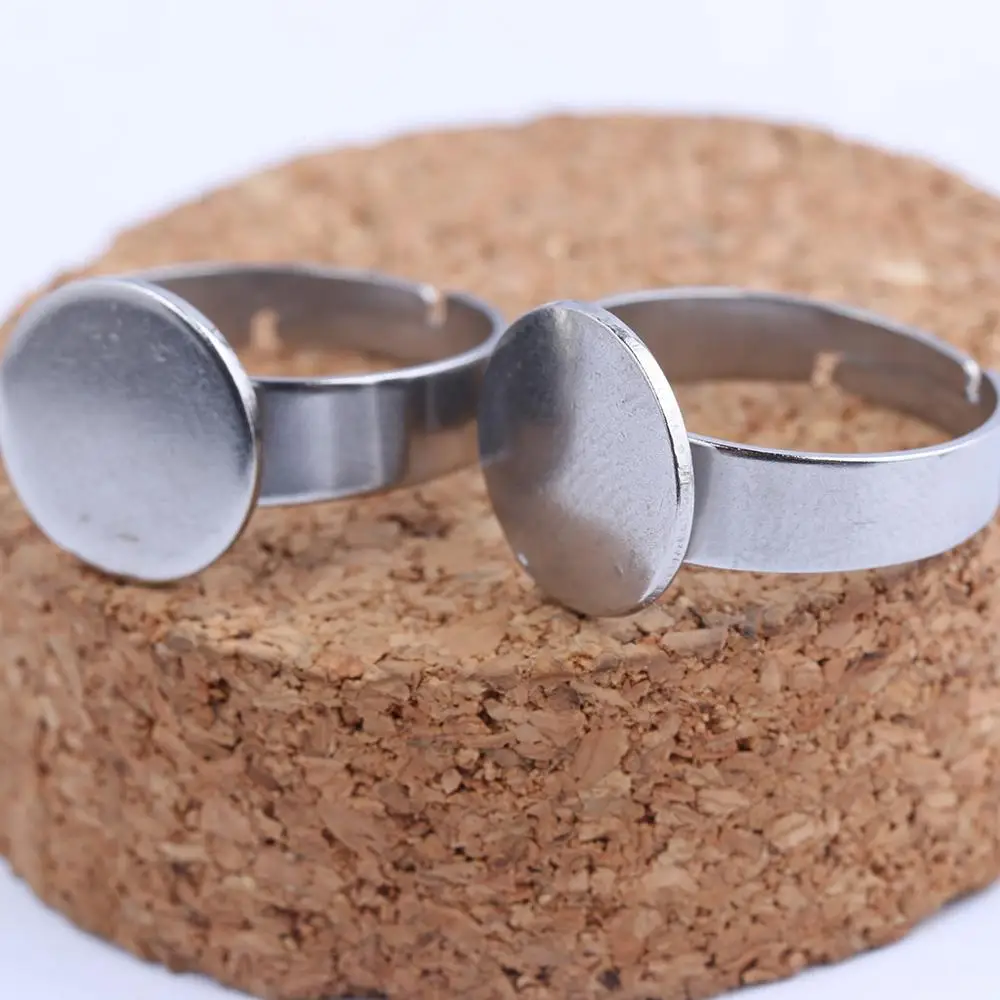 Onwear 10 шт. 12 мм dis Регулируемые заготовки для колец из нержавеющей стали diy установка основы для изготовления колец
