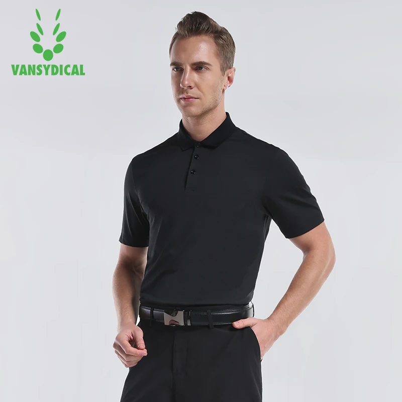 Vansydical мужские рубашки гольф короткий рукав теннис дышащий Glof Training поло летние