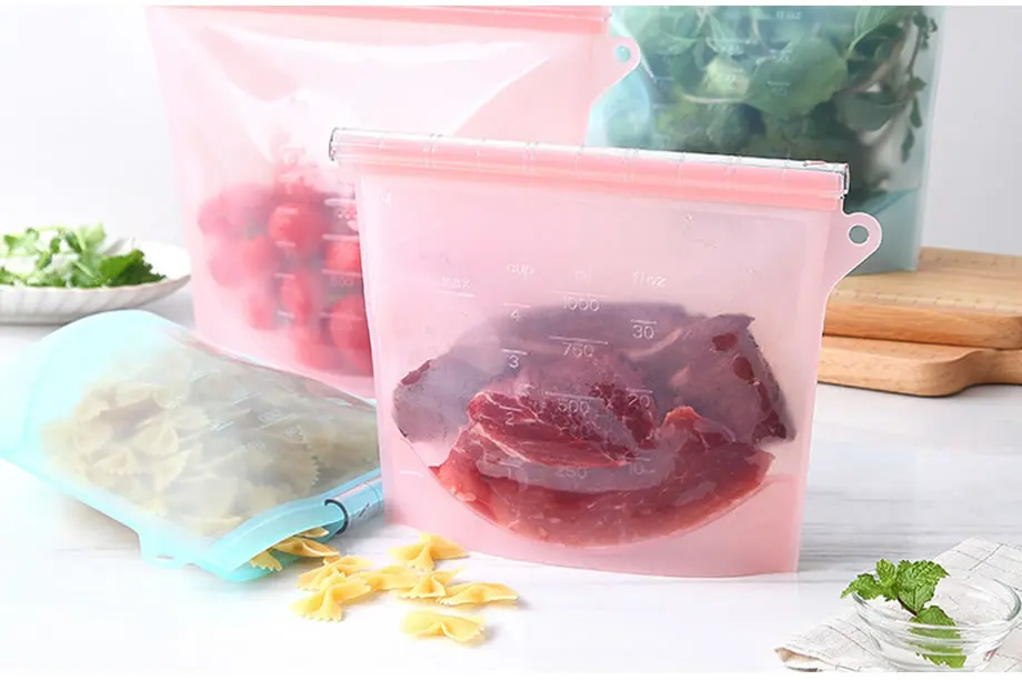 Upspirit силиконовый Ziplock герметизирующий пакет Многоразовые Пакеты для хранения свежих продуктов крышка контейнер для хранения продуктов герметичная вакуумная обертка кухонные инструменты