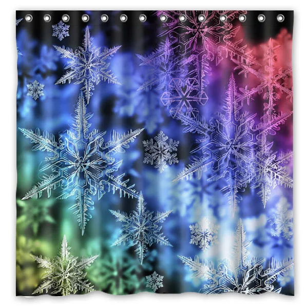 Snowflake Pattern Bathroom Decorative Curtain Waterproof Polyester Eco-Friendly DIY Shower Curtains 180*180cm | Дом и сад