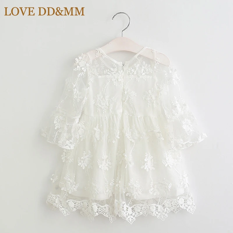 LOVE DD& MM/Одежда для девочек; платья; Новинка года; сезон весна-лето; модное милое кружевное платье с вышивкой и рукавами для девочек