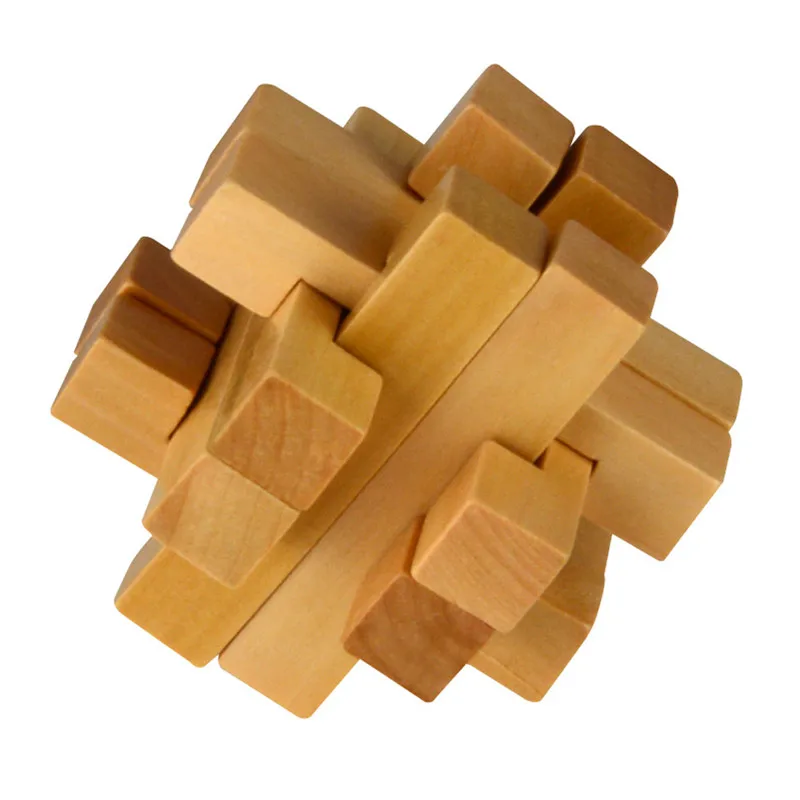 Starz WoodenToy деревянные разблокировки головоломка куб конг мин / любань блокировки