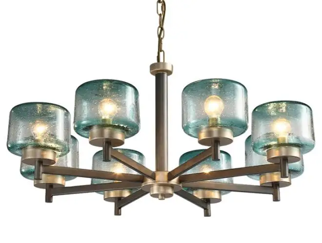 8 light D82 H36cm Современный градиентный синий/прозрачный стеклянный абажур E14 светодиодная люстра металлическая светодиодная подвесная люстра светильник ing светильник для гостиной Lamparas - Цвет абажура: 8 light D82 H36cm