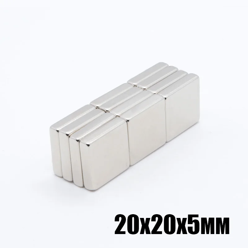 

20pcs 20x20x5 mm Super Powerful Strong Rare Earth Block NdFeB 20x20x5 mm Magnet Neodymium N35 Magnets 20*20*5 mm Free Shipping