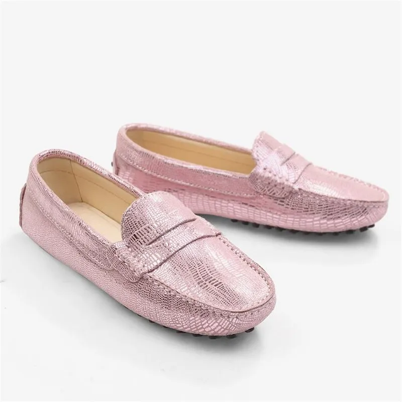 Туфли Blingling женские из натуральной кожи повседневные лоферы плоская подошва