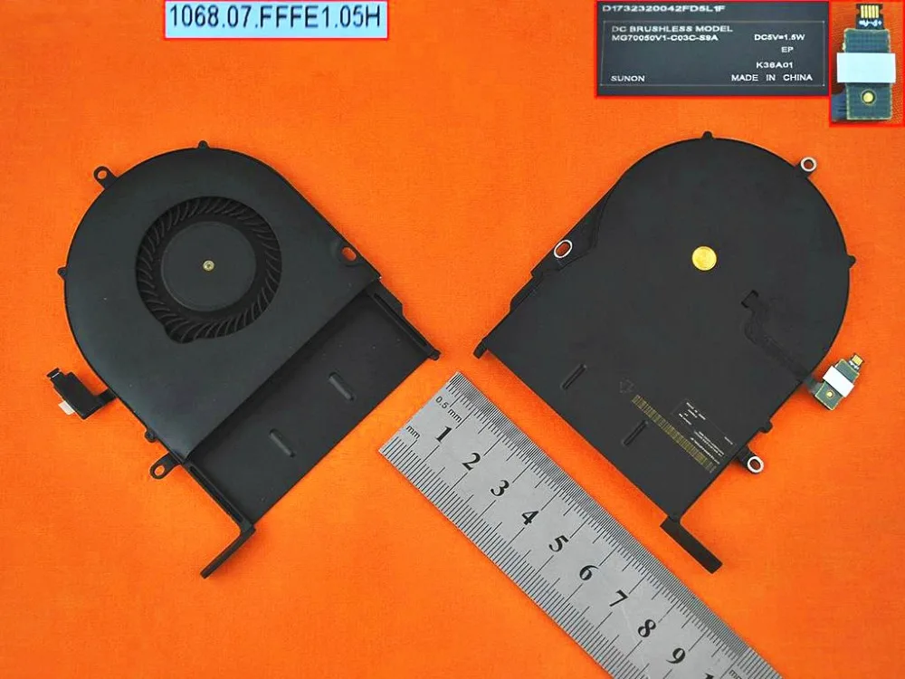 

New Laptop Cooling Fan for Apple Retina A1502 ME864 ME865 ME866(Original) P/N:MG70050V1-C03C-S9A MG70050V1-C031-SSA 610-00137