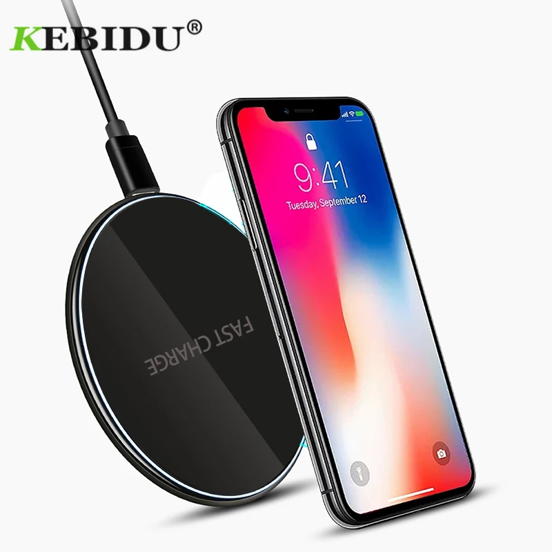 Kebidu 5 V/2A 10W QC 3 0 Qi Беспроводное зарядное устройство для быстрой зарядки Samsung S8 S9 Plus
