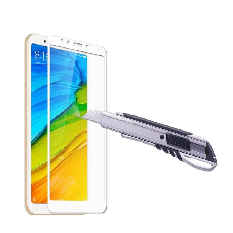 Закаленное стекло с полным покрытием для redmi 5 plus защита экрана телефона черная