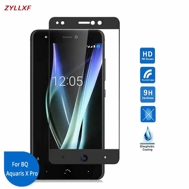 Для BQ Aquaris X Pro Полное покрытие закаленное стекло Премиум Защитная пленка для