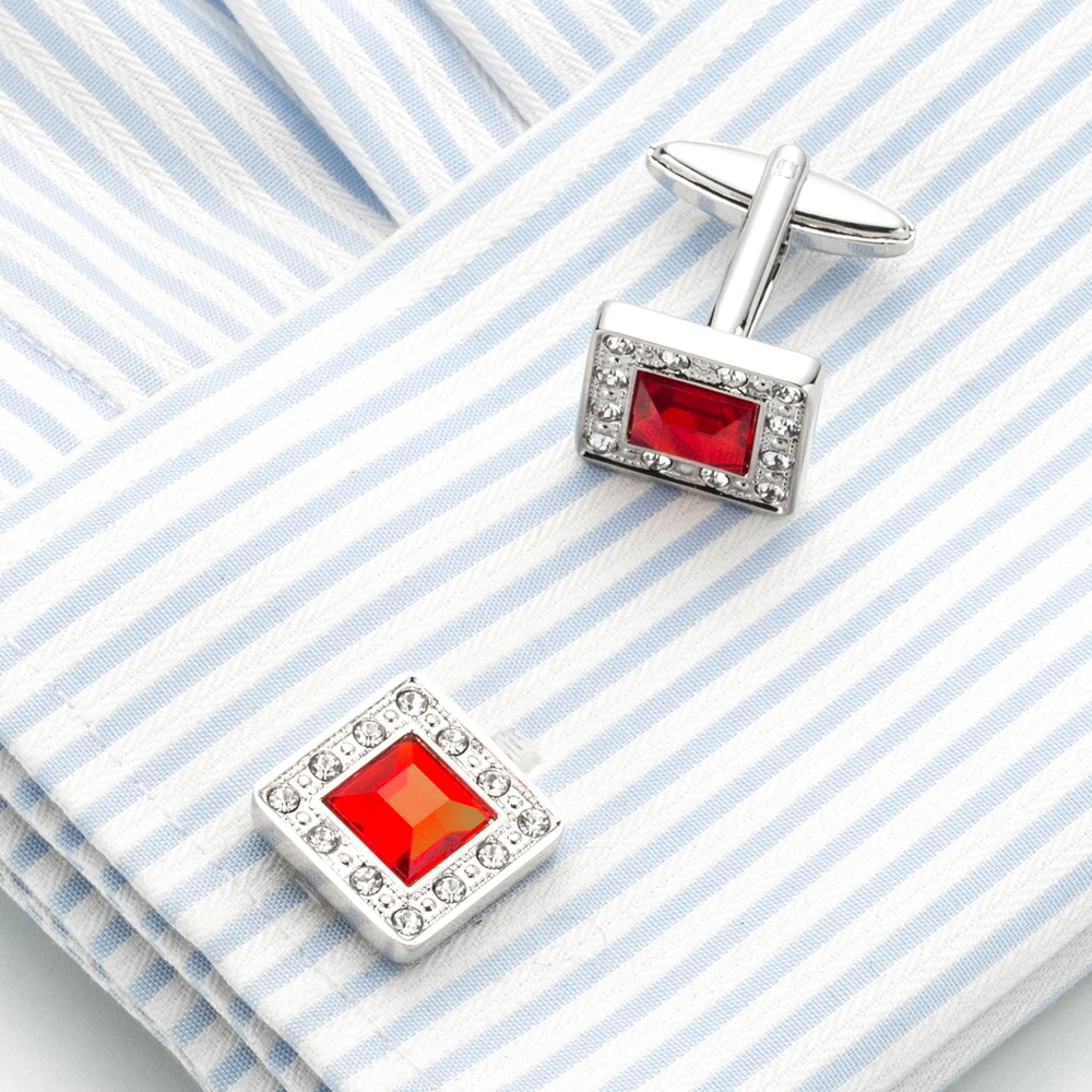 Drop Ship High Quality Men's Cufflink Crystal CZ Stone Shirt cuff links Wedding Gift Lawyer Gemelos Wholesale 720 | Украшения и