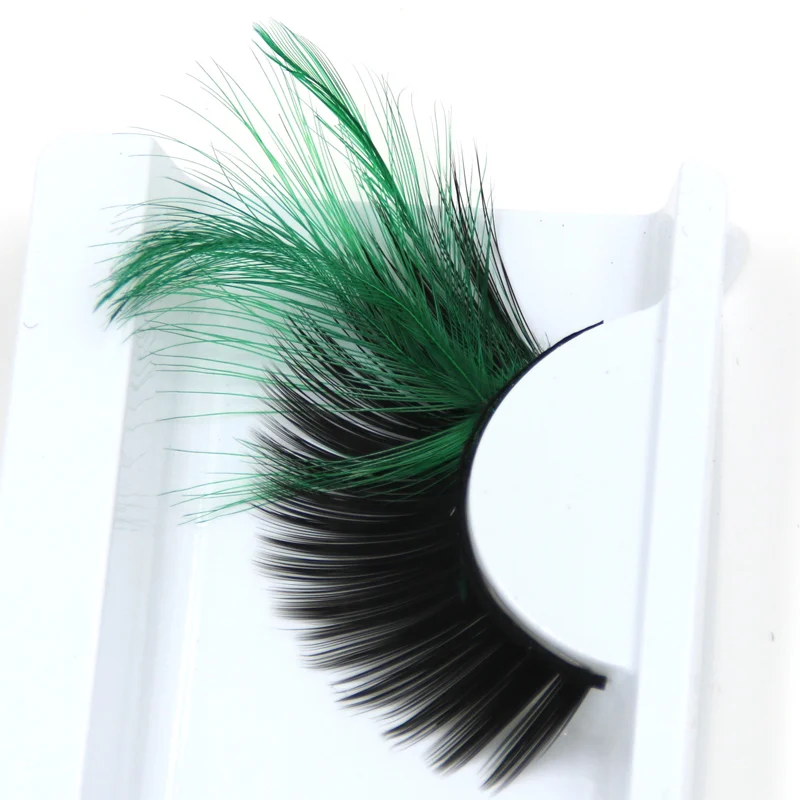Накладные ресницы YOKPN Green Crisscross накладные с перьями грязные бахромой для