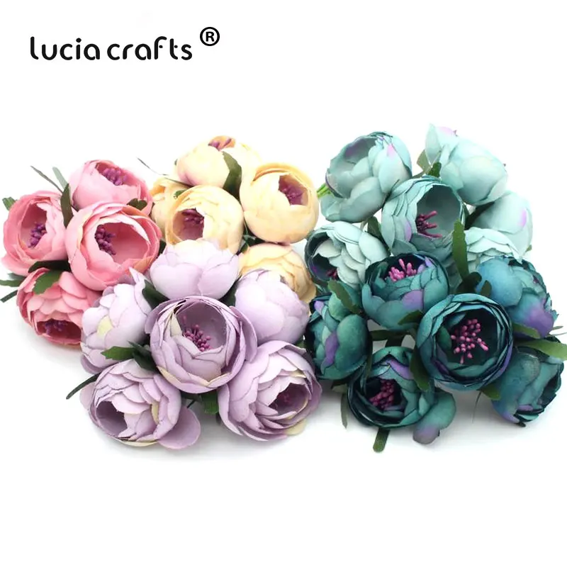 Lucia crafts 6 шт./лот диаметр 45 мм Шелковый искусственный цветочный букет мини цветы