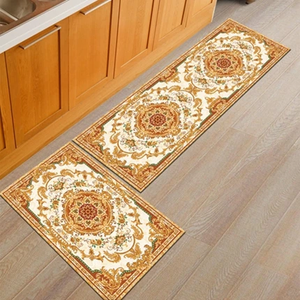 Carpet1 Персидский стиль Коврики для кухни ковры гостиная спальня двери Коврики Классический исследование ванная комната Нескользящие пол кофе - Цвет: Carpet1